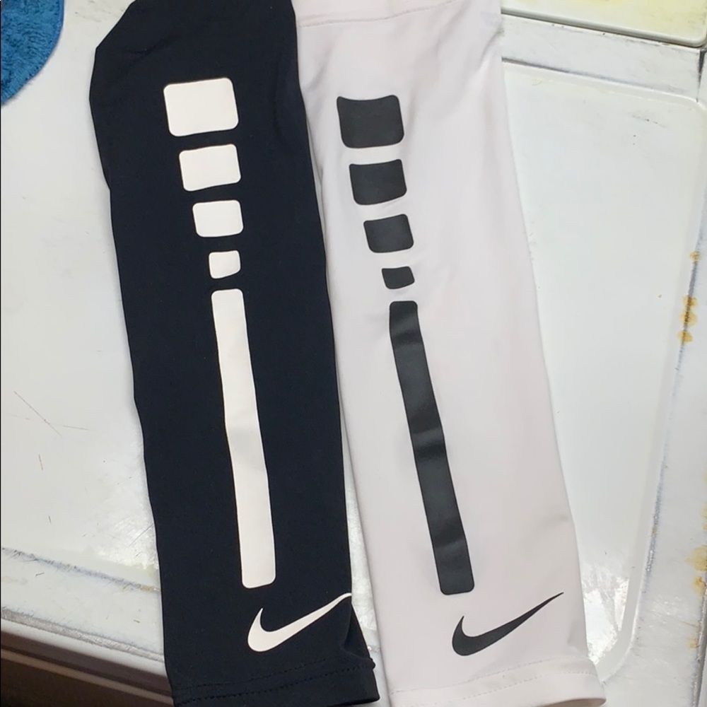 Black and white Nike elite basketball arm sleeves